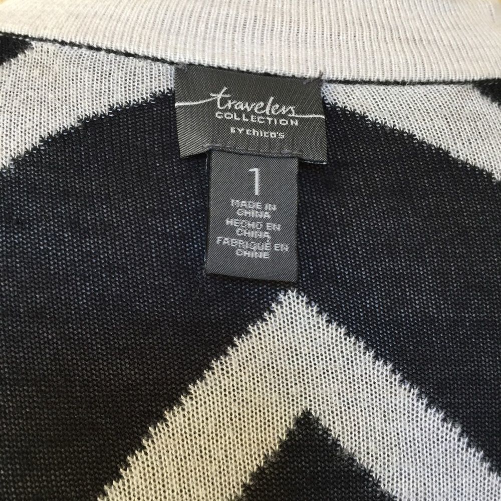 Chicos Black and White‎ Open Cardigan Women´s Size1 - Picture 6 of 8